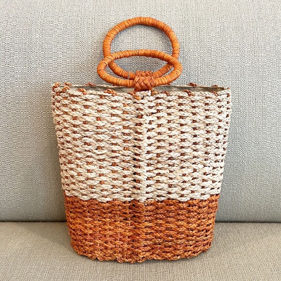Kaanas Buenaventura Handwoven Straw Bag- Natural